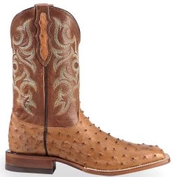 Justin Men's Waxy Full Quill Ostrich Western Boots - Broad Square Toe -Justin Sale Shop 066A49 38 RT