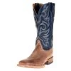 Justin Boots Mens' Vintage Tan Smooth Ostrich 13in. Navy Top Square Toe Boot -Justin Sale Shop 129086 default l