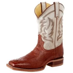 Justin Boots Men's Justin NRS Exclusive Vintage Almond Brown Smooth Ostrich Cowboy Boot