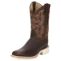 Justin Boots Men's AQHA Ryker Rootbeer Cowhide 11 In Chestnut Top Crepe Sole Cowboy Boot