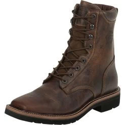 Justin Boot Company Men's Stampede Rugged Soft Toe Lace Up Work Boots