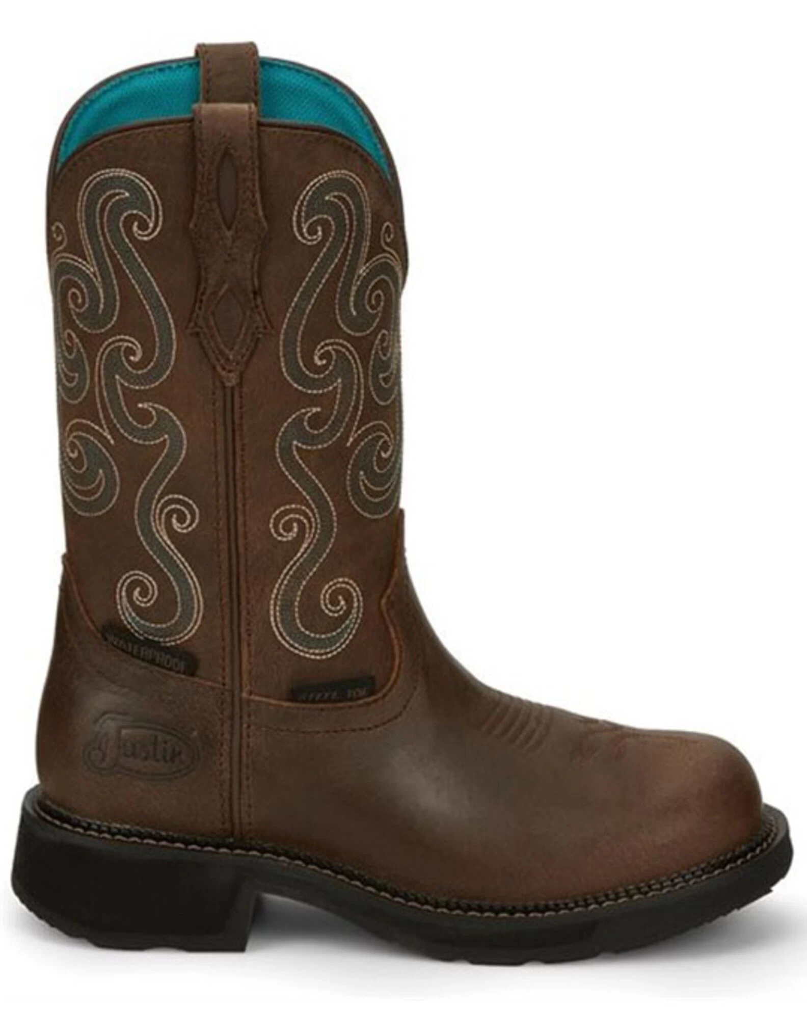 Justin Women's Tasha Waterproof Western Work Boots - Steel Toe 9 Justin Women's Tasha Waterproof Western Work Boots - Steel Toe - Image 7