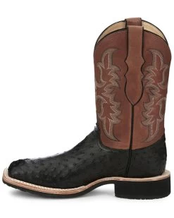 Justin Men's Drover Exotic Full Quill Ostrich Western Boots - Broad Square Toe -Justin Sale Shop 2000385393 001 P3