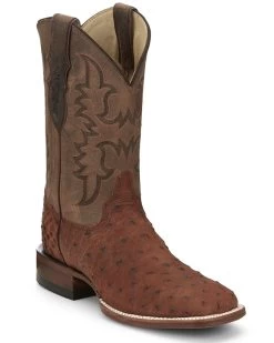 Justin Men's Full-Quill Ostrich Exotic Boot - Square Toe -Justin Sale Shop 2000385394 213 P1
