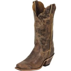 Justin Boots Women's Tan Road Brown-11in Matching Top Cowgirl Boots