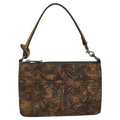 Justin Tooled Brown Mini Shoulder Bag