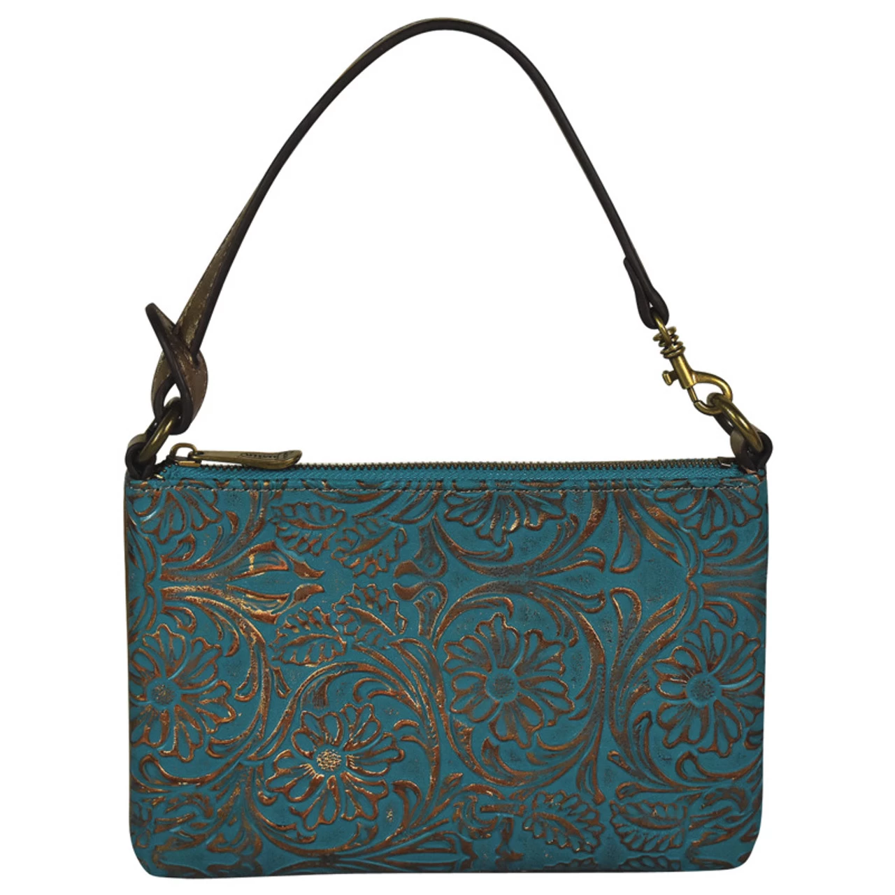 Justin Tooled Turquois Mini Shoulder Bag 3 Justin Tooled Turquois Mini Shoulder Bag
