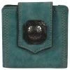 Justin Womens Turquoise With Concho Bi-Fold Wallet