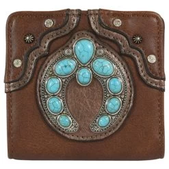 Justin Turquoise Naja Concho Brown Wallet - 2159674W