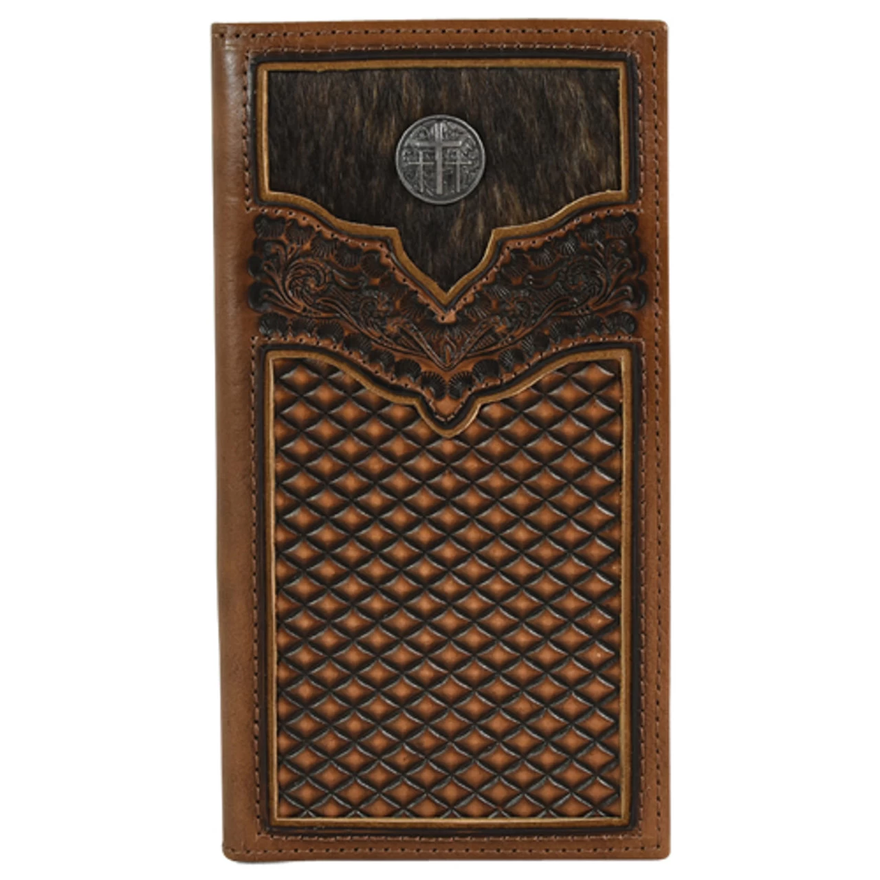 Justin Mens Rodeo Wallet W/Brindle Inlay 5 Justin Mens Rodeo Wallet W/Brindle Inlay - Image 3