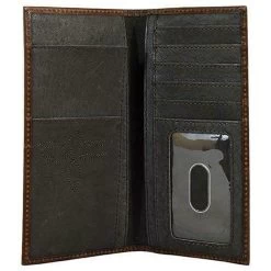 Justin Mens Western Rodeo Wallet Leather Tooled W/Floral Logo Brown -Justin Sale Shop 2410005 02 23531.1632856081