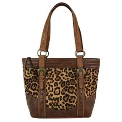Justin Cheetah Print With Brown Trim Tote
