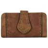 Justin Weathered Brown With Tan Trim Wallet