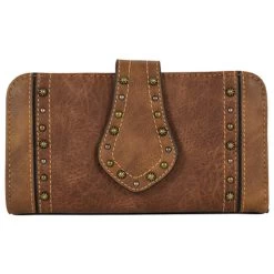 Justin Weathered Brown With Tan Trim Wallet