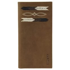 Justin Mens Brown With Embroidery Chevrons Rodeo Wallet