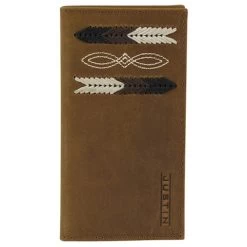 Justin Embroidery Chevrons Brown Junior Rodeo Wallet