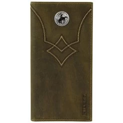 Justin Dark Brown With Stitch Yoke Rodeo Wallet