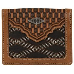 Justin Crisscross Stitch Slim Card Wallet