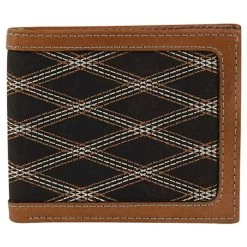 Justin Crisscross Stitch Slim BiFold Wallet