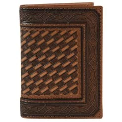 Justin Classic Basketweave TriFold Wallet