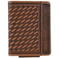 Justin Classic Basketweave BiFold Card Wallet