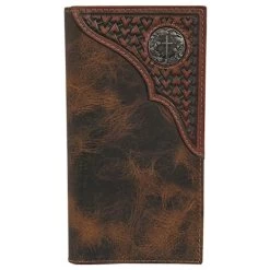 Justin Mens Tooled Yoke With Concho Rodeo Wallet