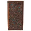 Justin Mens Tooling Rodeo Wallet With Turquoise Underlay -Justin Sale Shop 2761875 1 90501.1675207586