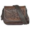 Justin Ladies Brown Saddle Bag With Tooled Front Flap And Crystals -Justin Sale Shop 2818275 1 86183.1697129895