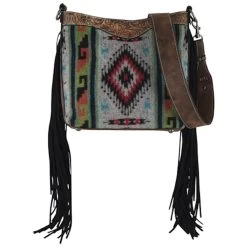 Justin Ladies Crossbody Southwestern Blanket With Tooling