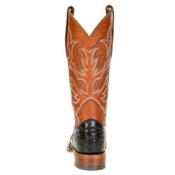 Justin Boots Men's Pascoe Black Full Quill Ostrich 13in. Rebel Suntan Top Cowboy Boots -Justin Sale Shop 8097 3