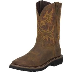 Men's Justin Stampede Rugged Tan Cowhide Work Boots