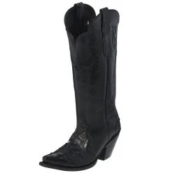 Reba By Justin Chelsea Blk Full Quill Cowhide Snip