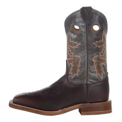 Justin Boots Mens Bender Silver Blue Cowhide With Brown Square Toe Boot -Justin Sale Shop BR5349 3