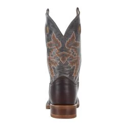 Justin Boots Mens Bender Silver Blue Cowhide With Brown Square Toe Boot -Justin Sale Shop BR5349 4