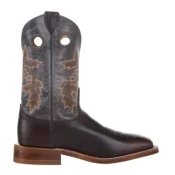 Justin Boots Mens Bender Silver Blue Cowhide With Brown Square Toe Boot -Justin Sale Shop BR5349 5