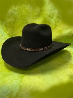 Justin JF0630CROW4402 Bent Rail Crowell 6X Fur Felt Hat Black