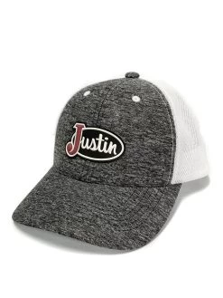 Justin JCBC013 Classic Logo Mesh Back Cap Grey