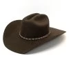 Justin JF0242PLNS Mens 2X Plains Premium Felt Hat Brown