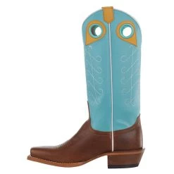 Justin Boots Women's Hattie Saddle Tan 13` Turquoise Square Toe Boot -Justin Sale Shop JP2602 3