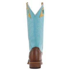 Justin Boots Women's Hattie Saddle Tan 13` Turquoise Square Toe Boot -Justin Sale Shop JP2602 4