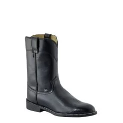 Justin Men's Basics Black Cow Roper Boot