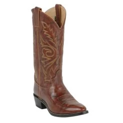 Justin Men's Chestnut Brown Marbled Deerlite Classic Cowboy Boots