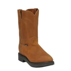 Justin Men's Conductor Brown Round Toe Work Boot