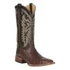 Justin Men's Pascoe Kango Brown Full Quill Ostrich Wide Square Toe Exotic Cowboy Boots