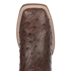 Justin Men's Pascoe Kango Brown Full Quill Ostrich Wide Square Toe Exotic Cowboy Boots -Justin Sale Shop JUS08096 4