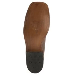 Justin Men's Bent Rail Austin Tobacco And Red Wide Square Toe Cowboy Boots