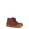 Justin Men's Cappie Brown And Ostrich Print Moc Toe Lace Up Work Shoe -Justin Sale Shop JUSE239 1