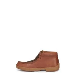 Justin Men's Cappie Brown And Ostrich Print Moc Toe Lace Up Work Shoe -Justin Sale Shop JUSE239 3