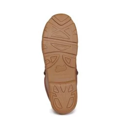 Justin Men's Cappie Brown And Ostrich Print Moc Toe Lace Up Work Shoe -Justin Sale Shop JUSE239 6