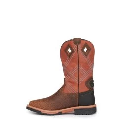 Justin Men's Stampede Dalhart Dark Brown EH Rated Waterproof Wide Square Composite Toe Work Boots